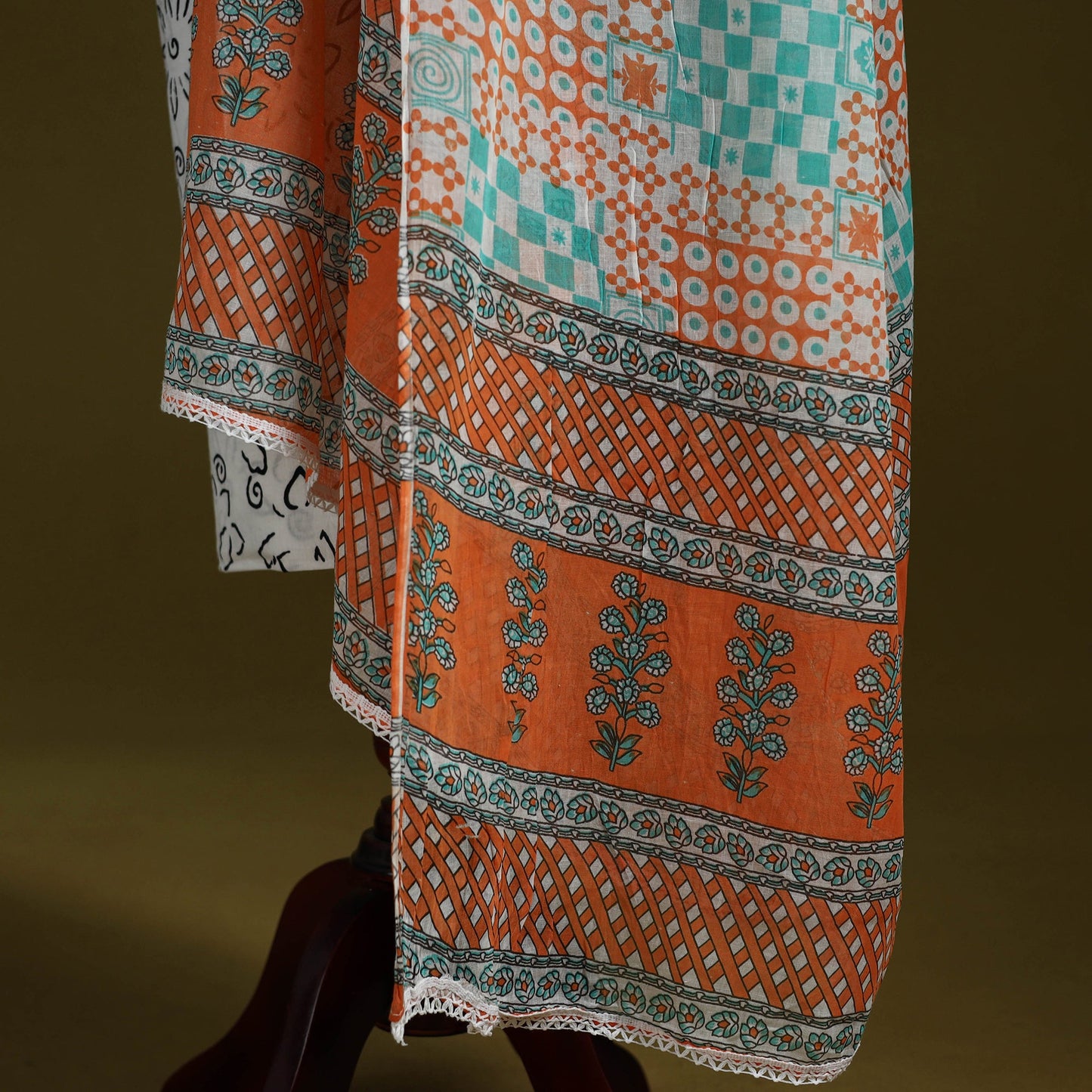 Cotton jaipur printed dupatta 17 - handcrafted