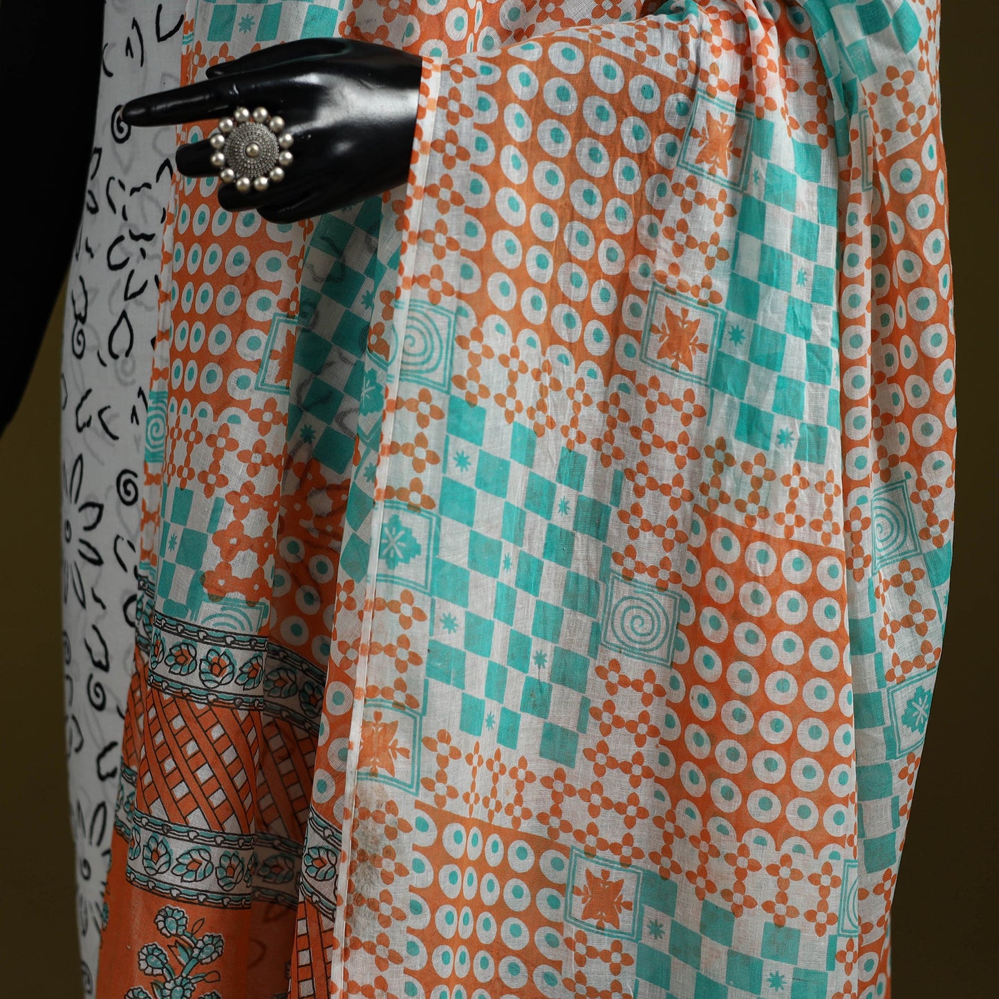 Cotton jaipur printed dupatta 17 - handcrafted