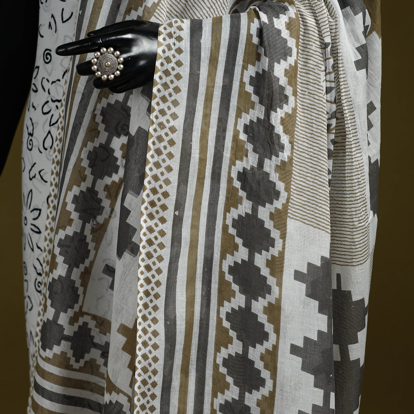 Cotton jaipur printed dupatta 20 - handcrafted