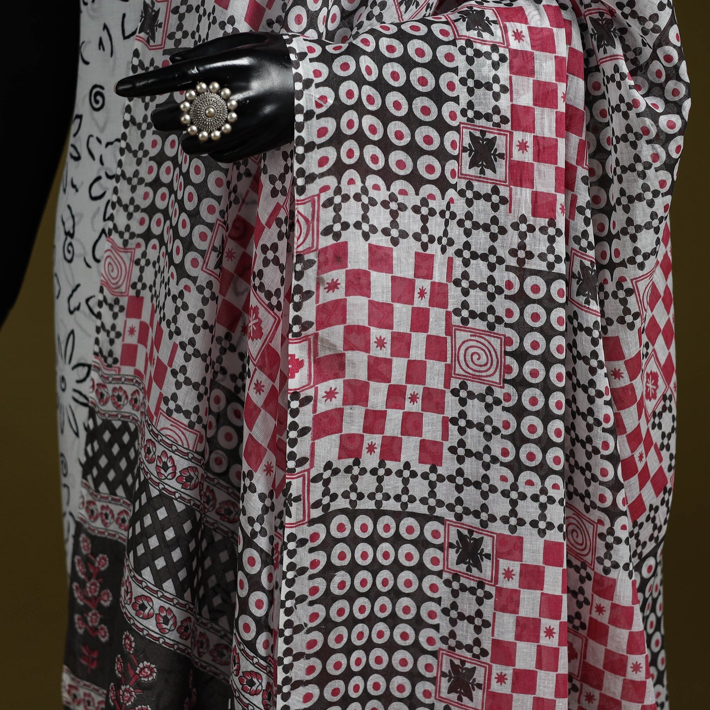 Cotton jaipur printed dupatta 22 - handcrafted