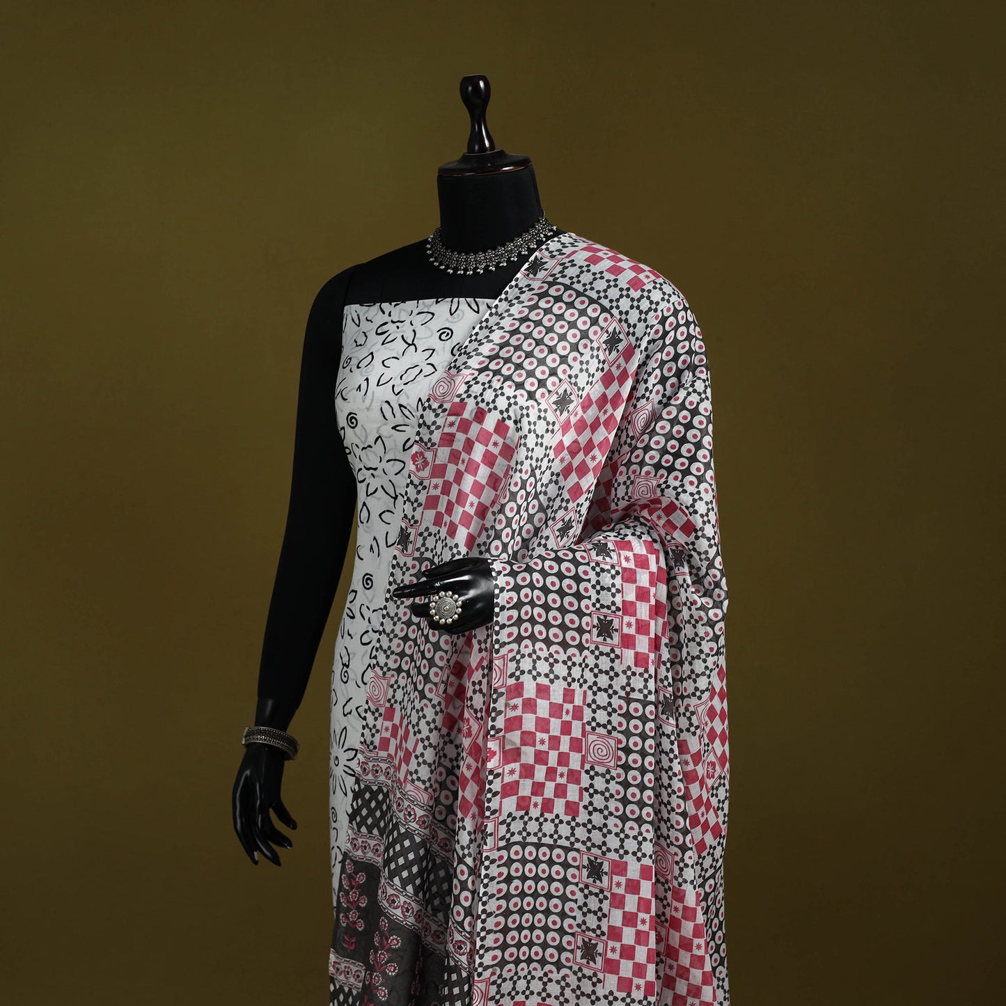 Cotton jaipur printed dupatta 22 - handcrafted