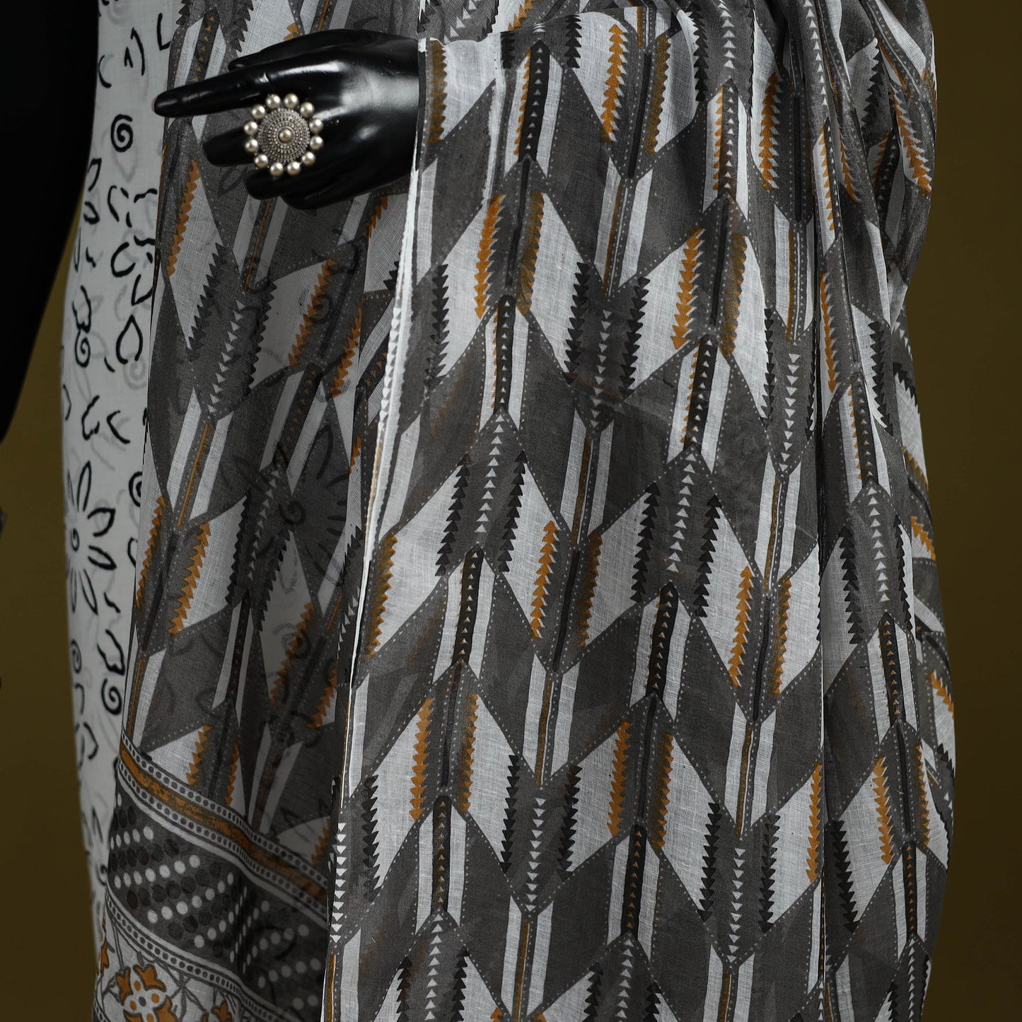 Cotton jaipur printed dupatta 23 - handcrafted