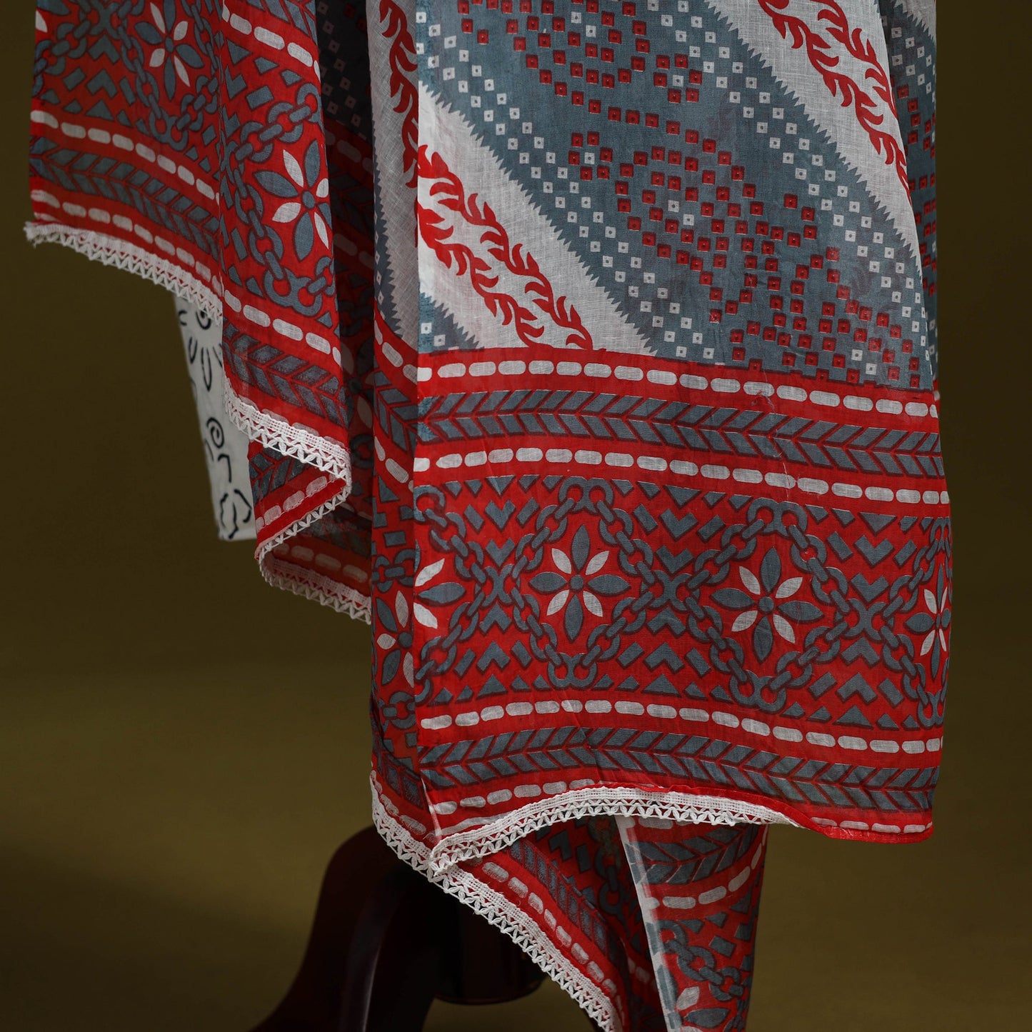 Cotton jaipur printed dupatta 24 - handcrafted