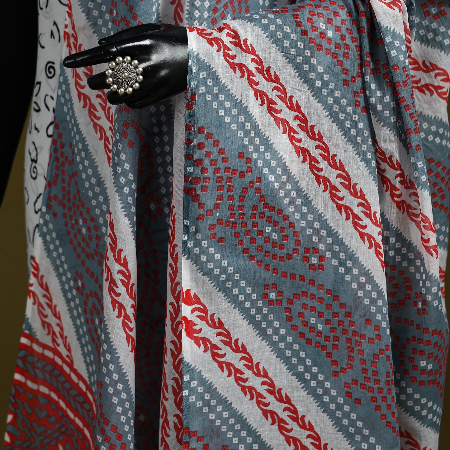 Cotton jaipur printed dupatta 24 - handcrafted