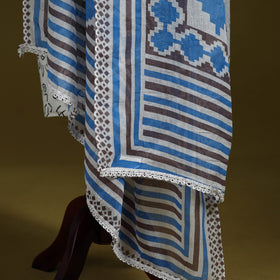 Cotton jaipur printed dupatta 25 - handcrafted