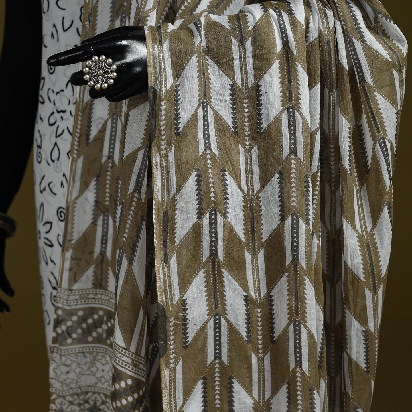 Cotton jaipur printed dupatta 30 - handcrafted