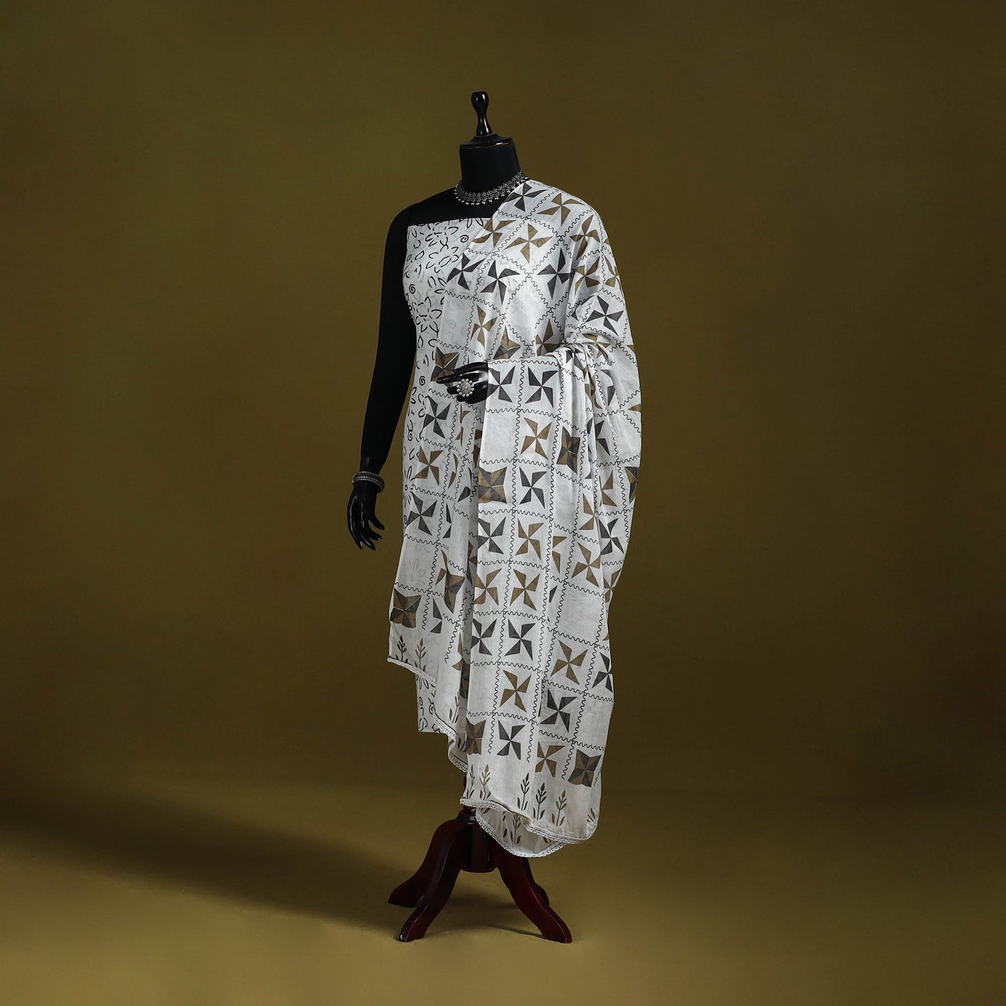 Cotton jaipur printed dupatta 32 - handcrafted