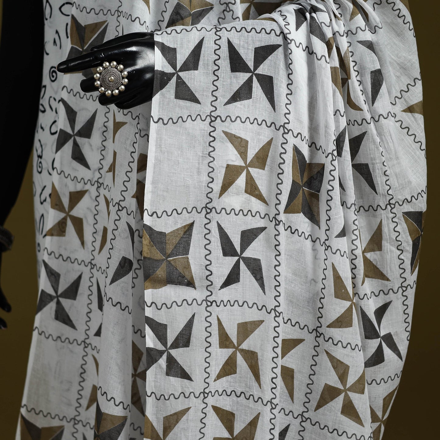 Cotton jaipur printed dupatta 32 - handcrafted