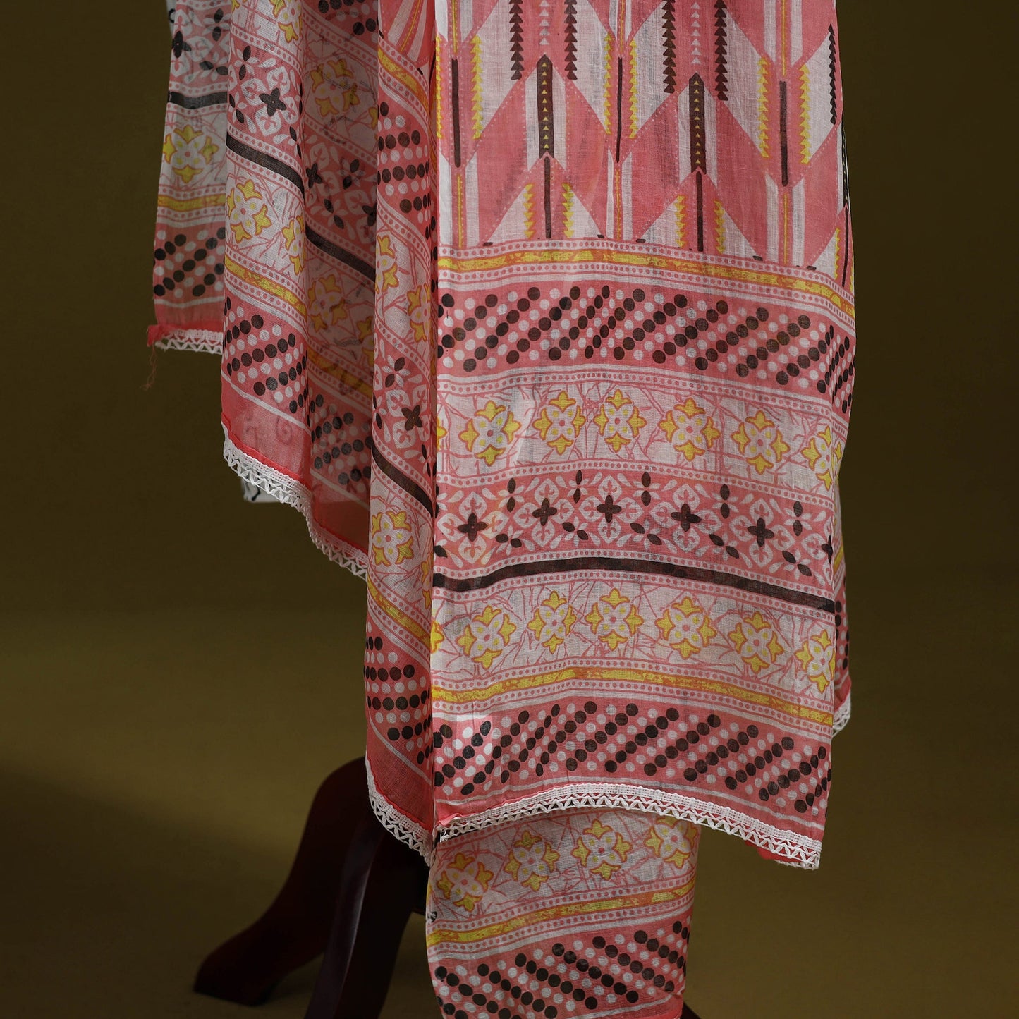 Cotton jaipur printed dupatta 35 - handcrafted