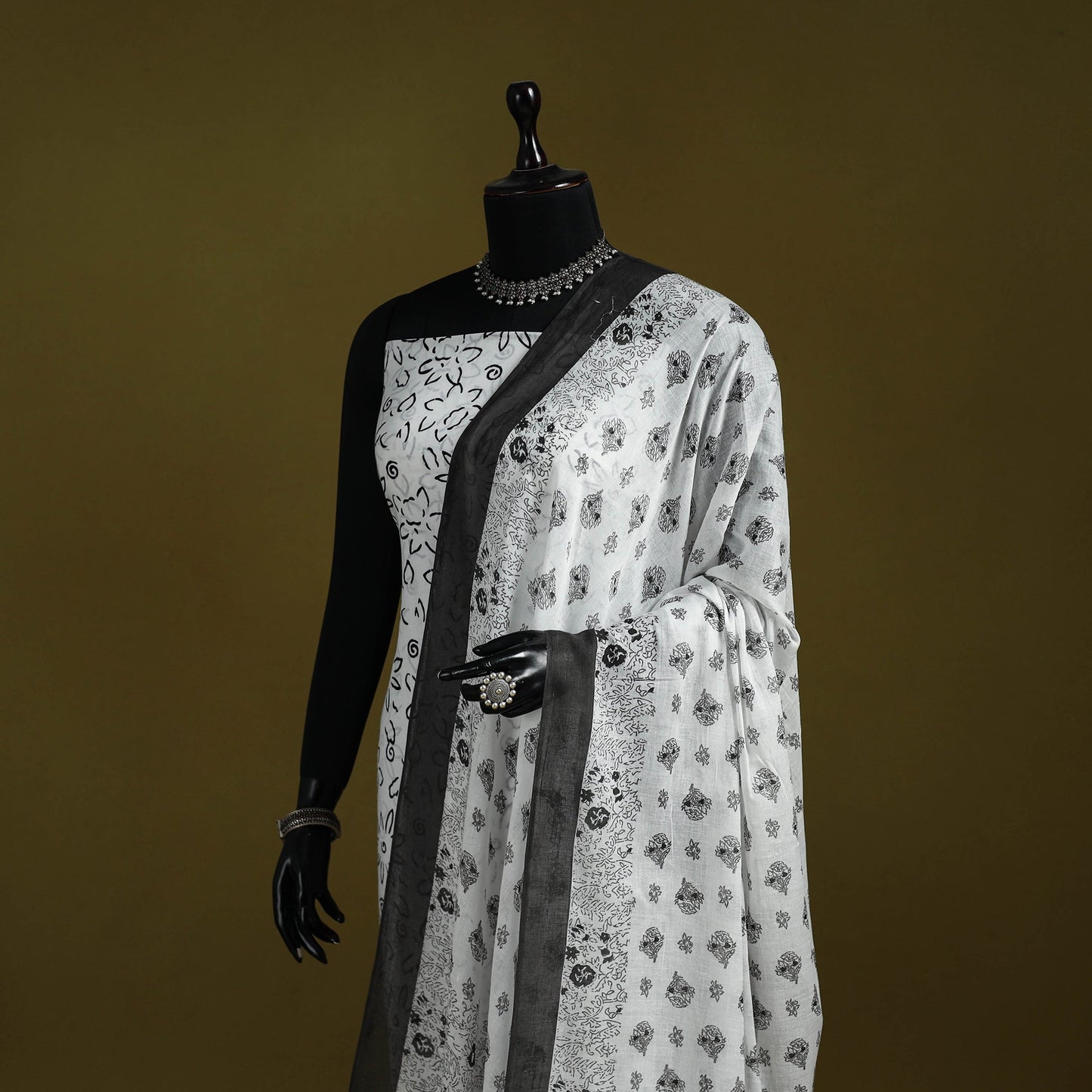 Cotton jaipur printed dupatta 36 - handcrafted