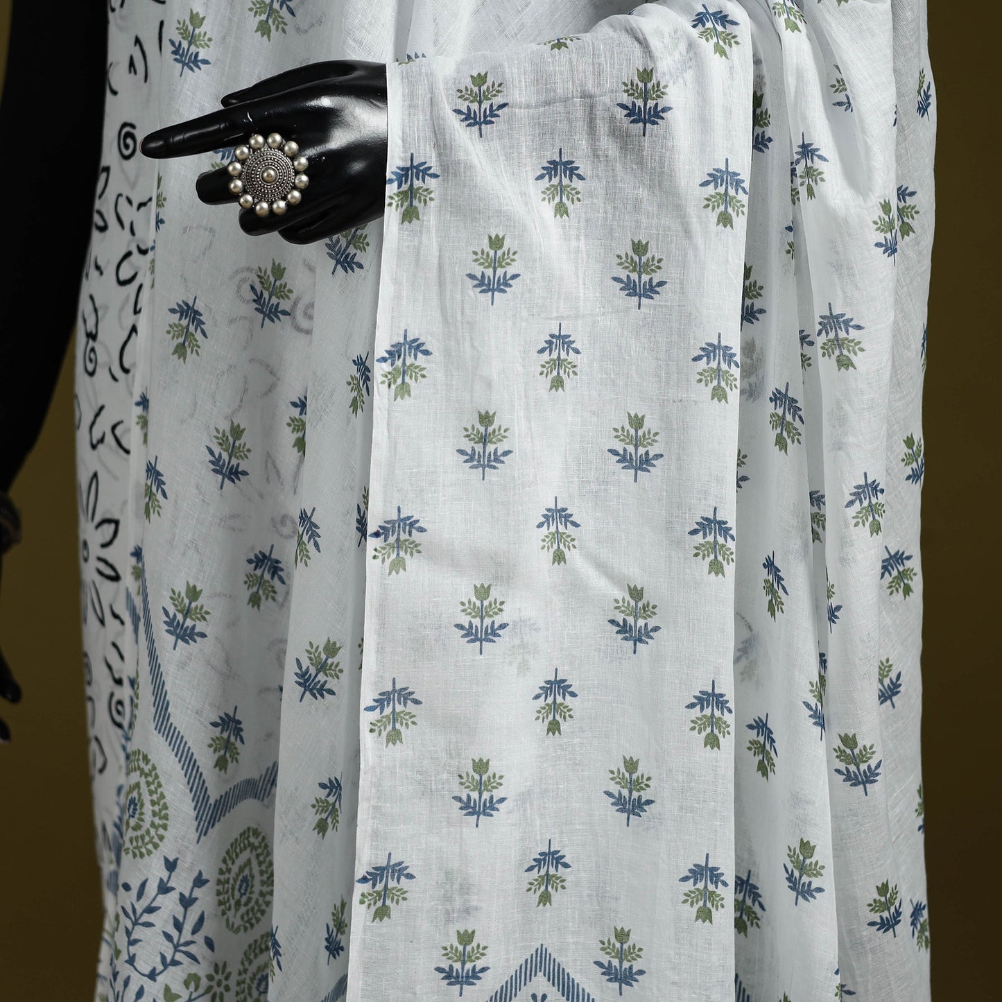 Cotton jaipur printed dupatta 37 - handcrafted