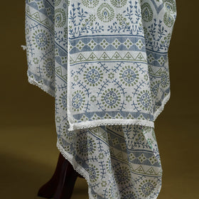 Cotton jaipur printed dupatta 37 - handcrafted