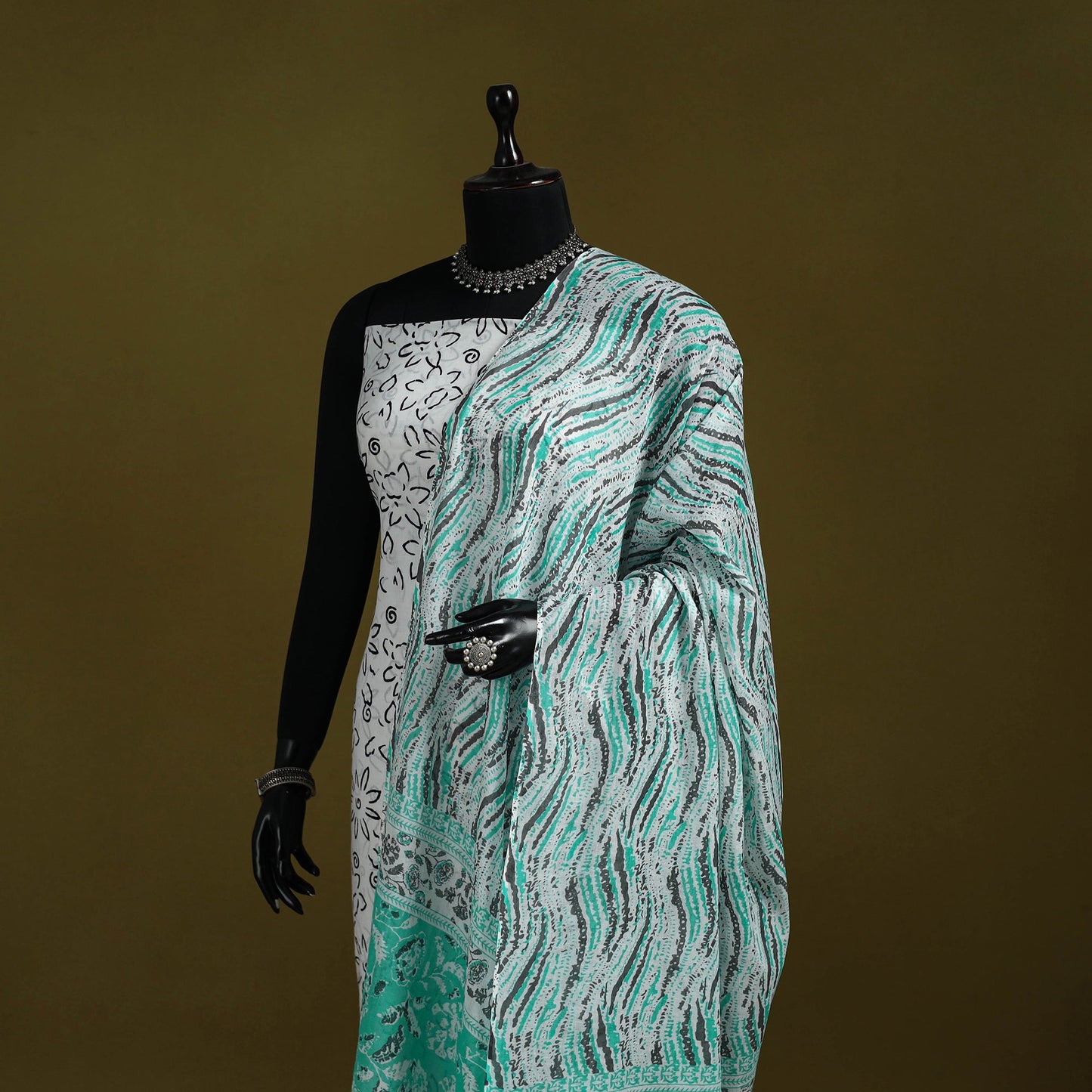 Cotton jaipur printed dupatta 38 - handcrafted