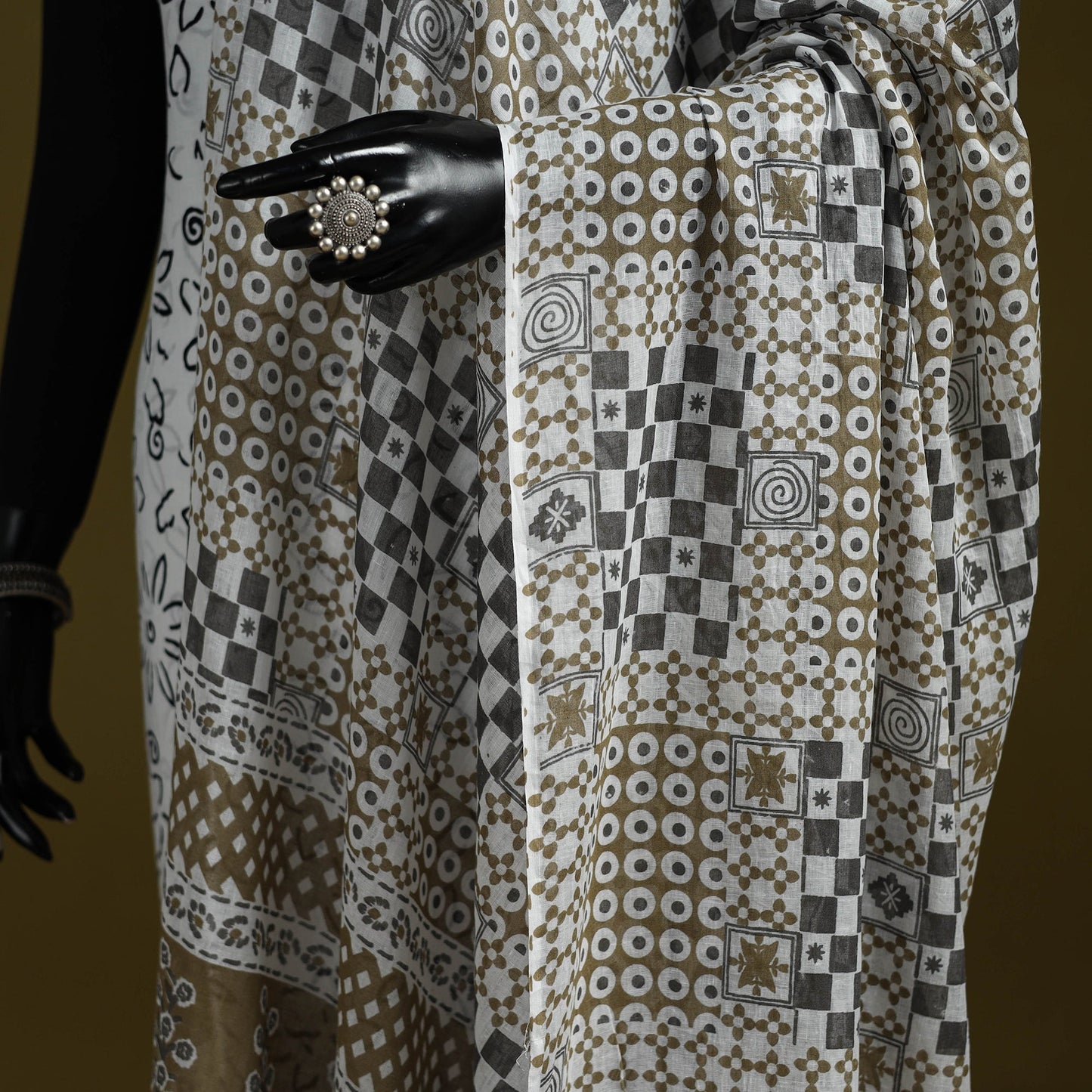 Cotton jaipur printed dupatta 40 - handcrafted