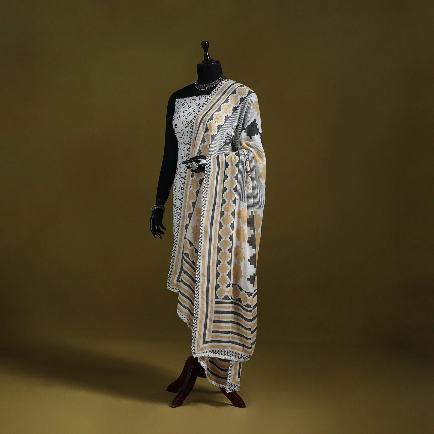 Cotton jaipur printed dupatta 41 - handcrafted