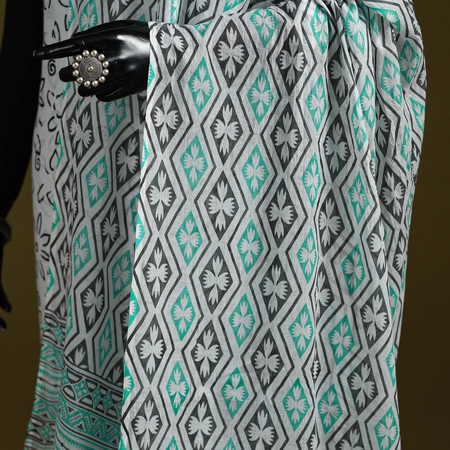 Cotton jaipur printed dupatta 43 - handcrafted