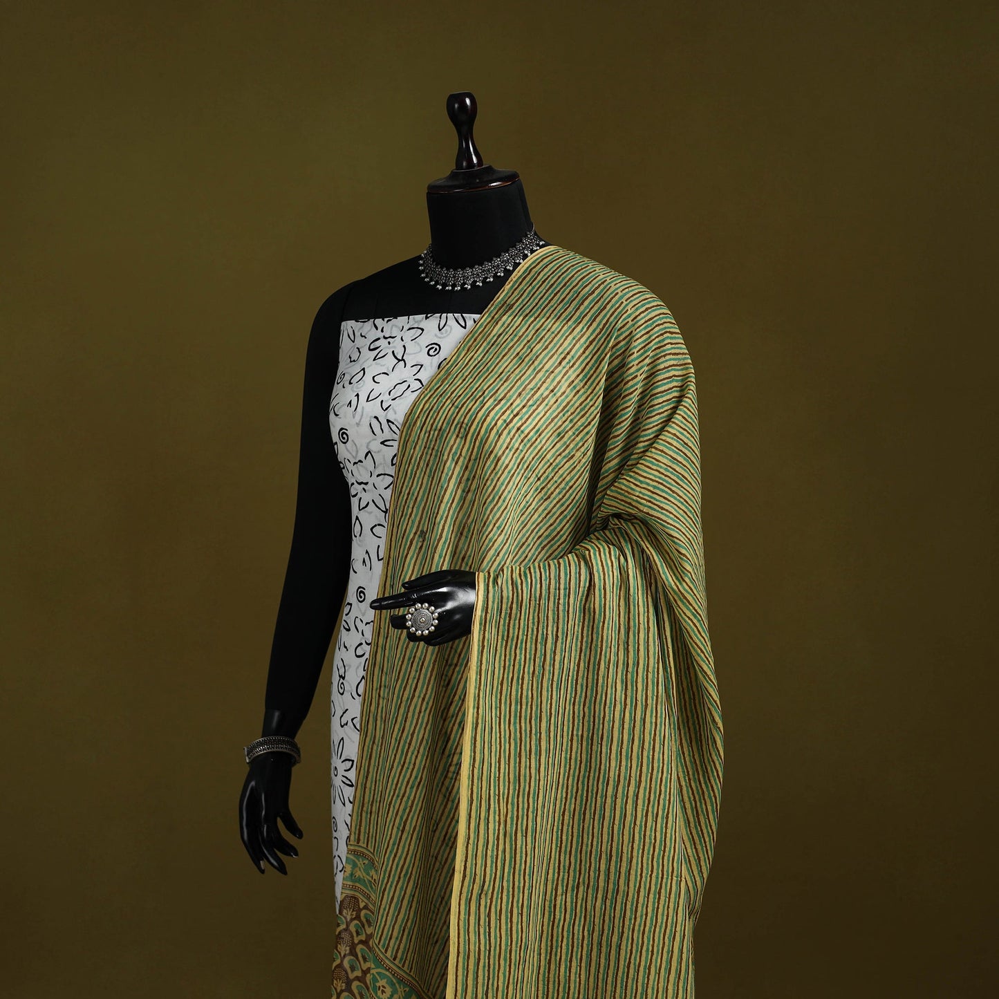 Cotton jaipur printed dupatta 45 - handcrafted