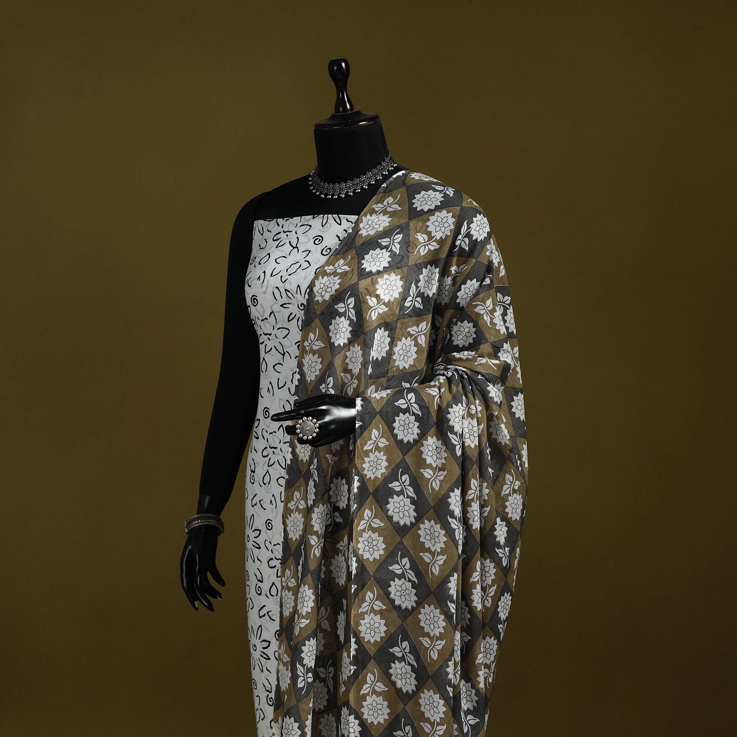 Cotton jaipur printed dupatta 47 - handcrafted