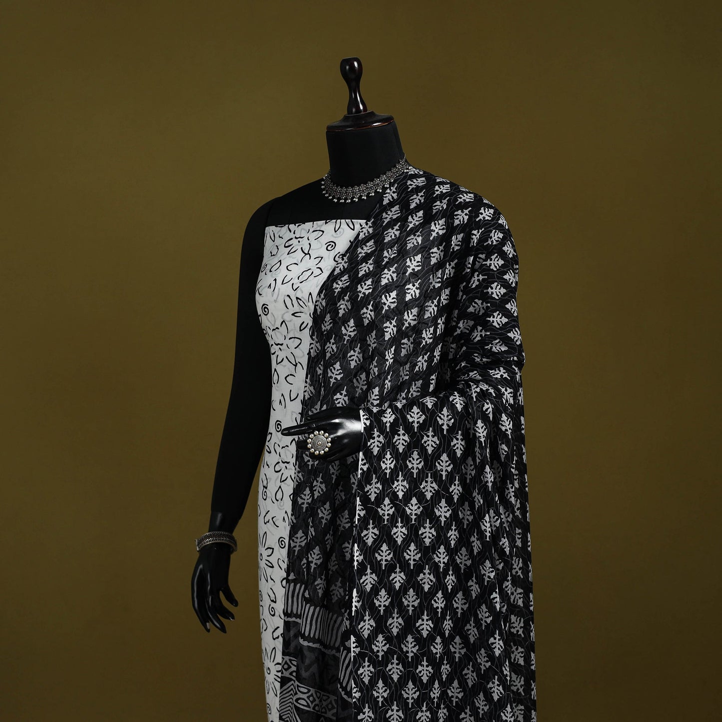 Cotton jaipur printed dupatta 48 - handcrafted