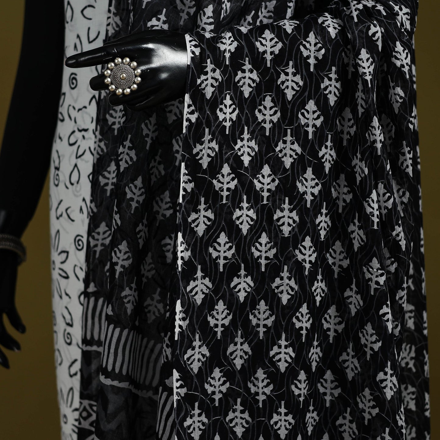 Cotton jaipur printed dupatta 48 - handcrafted