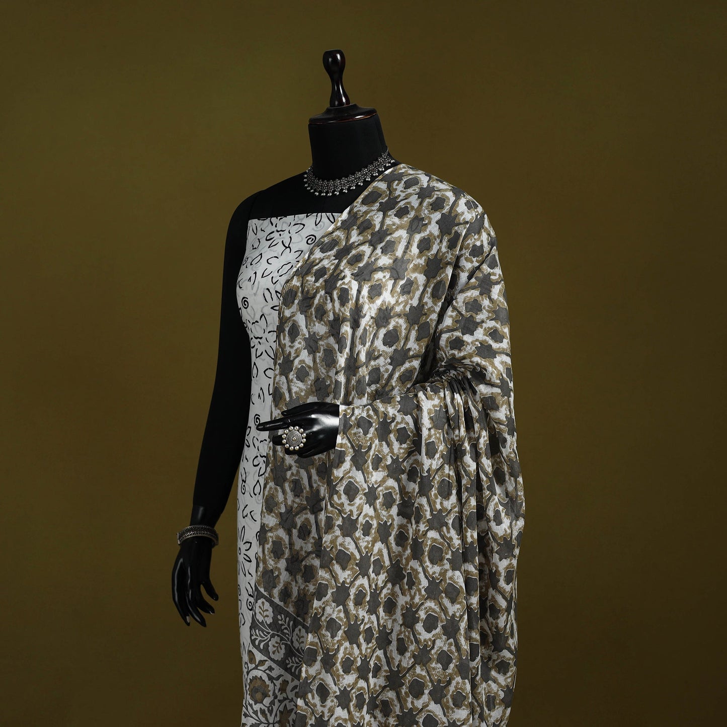 Cotton jaipur printed dupatta 49 - handcrafted