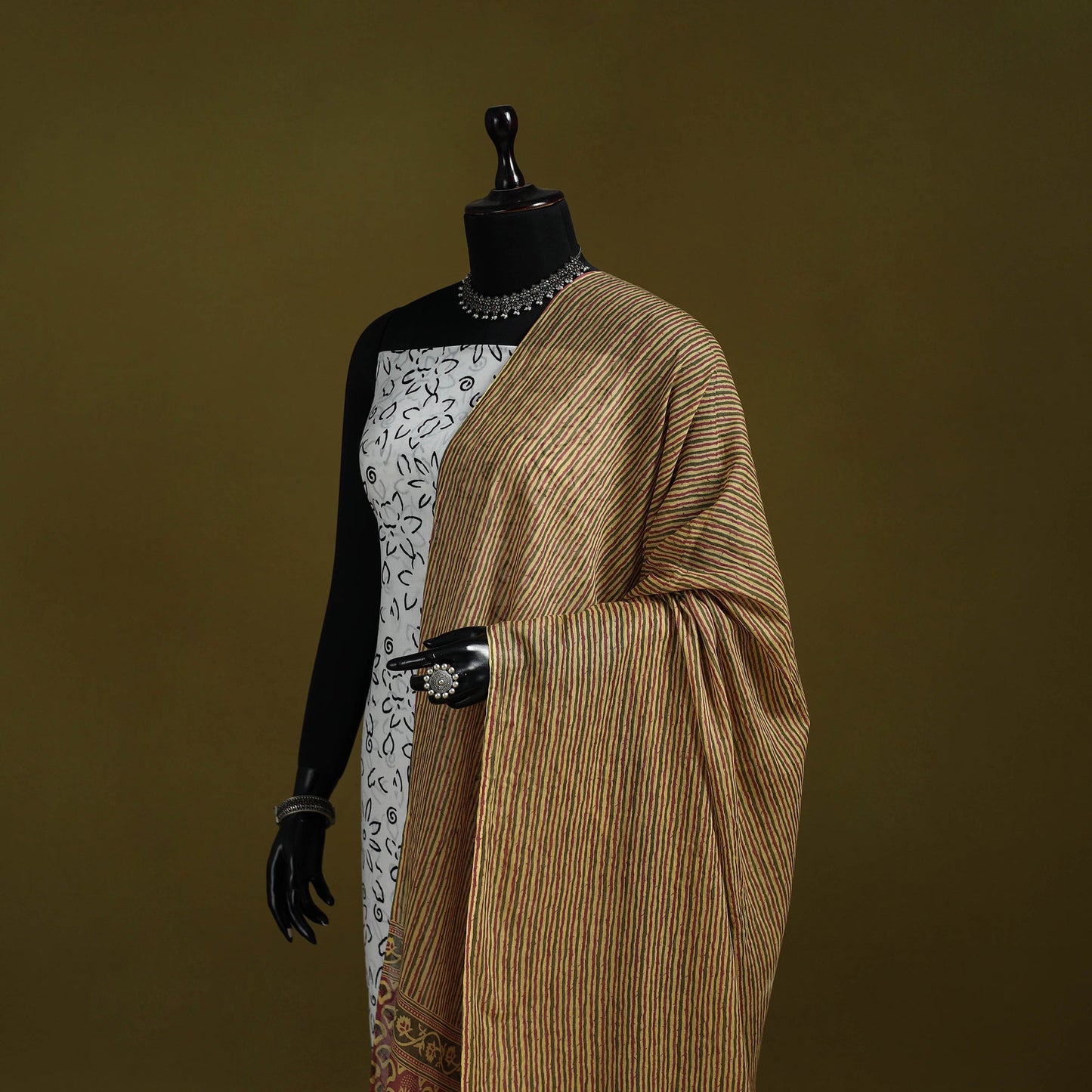 Cotton jaipur printed dupatta 50 - handcrafted