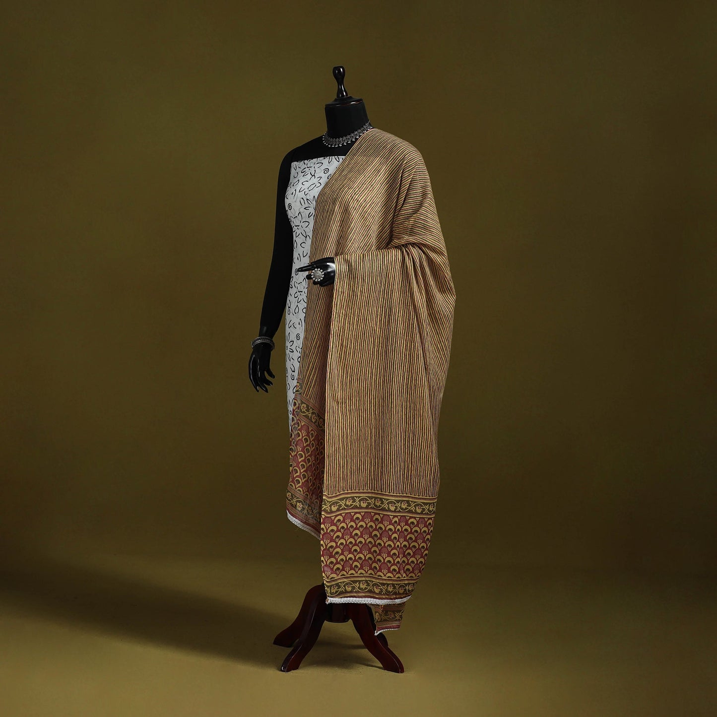 Cotton jaipur printed dupatta 50 - handcrafted