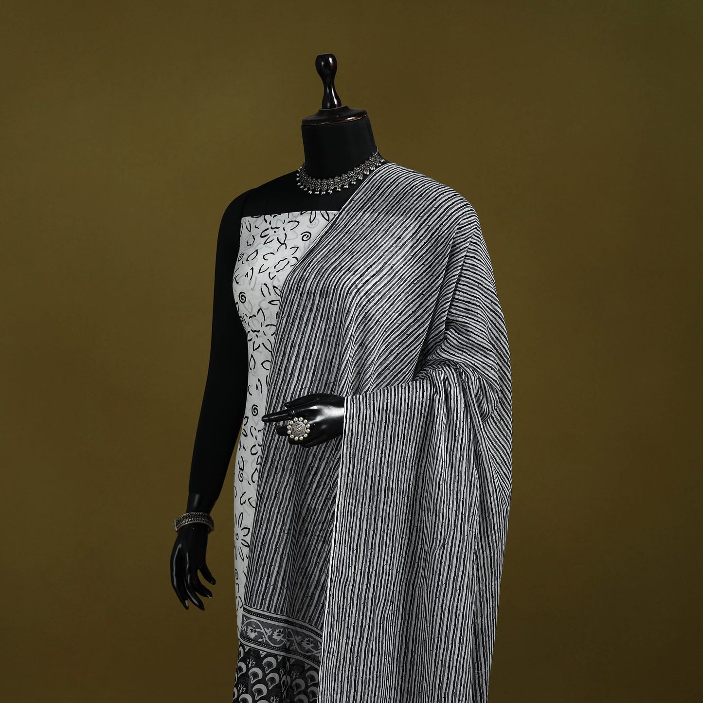 Cotton jaipur printed dupatta 54 - handcrafted