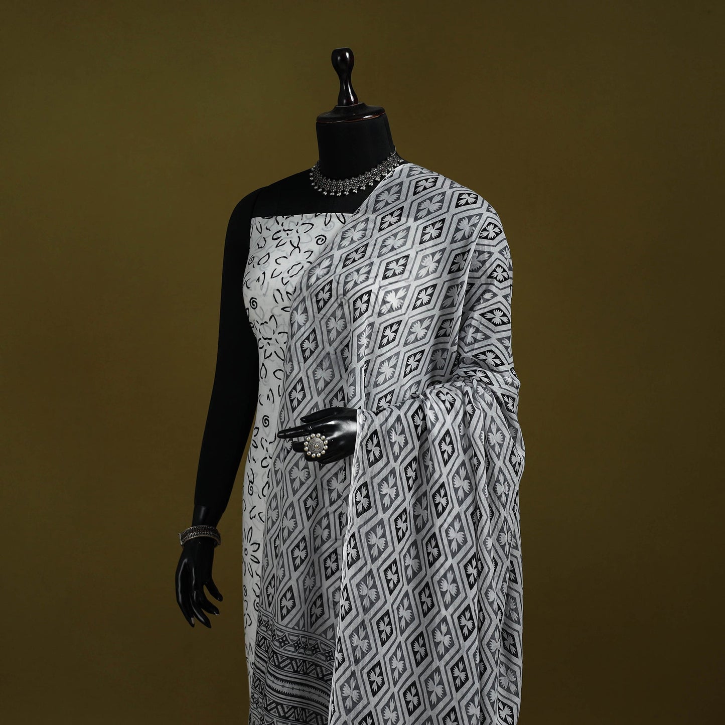 Cotton jaipur printed dupatta 57 - handcrafted