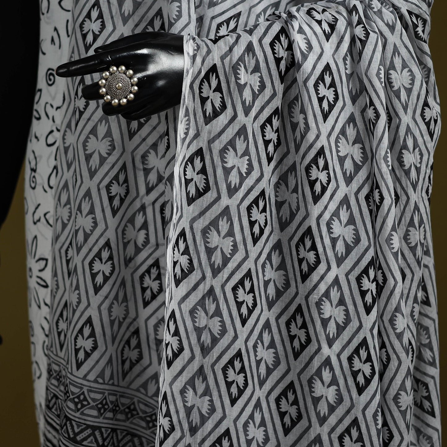 Cotton jaipur printed dupatta 57 - handcrafted