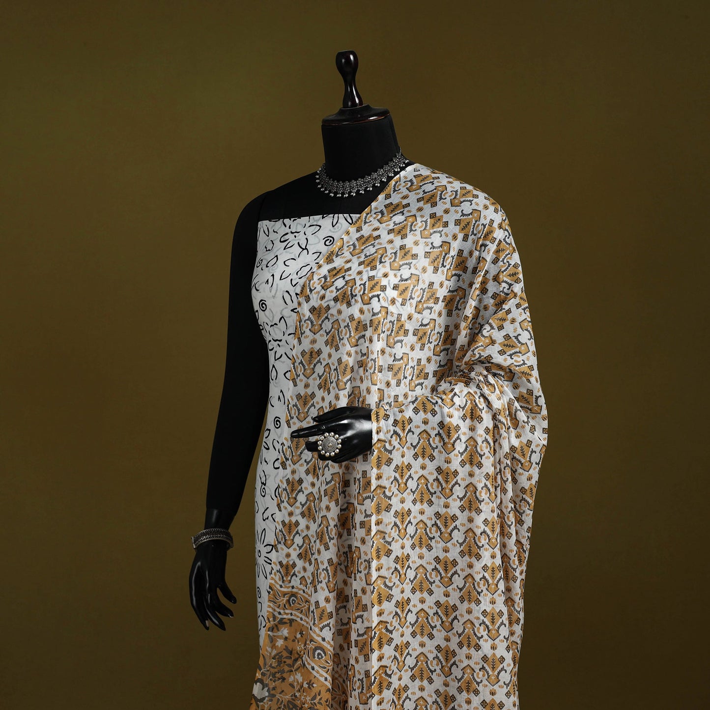 Cotton jaipur printed dupatta 58 - handcrafted