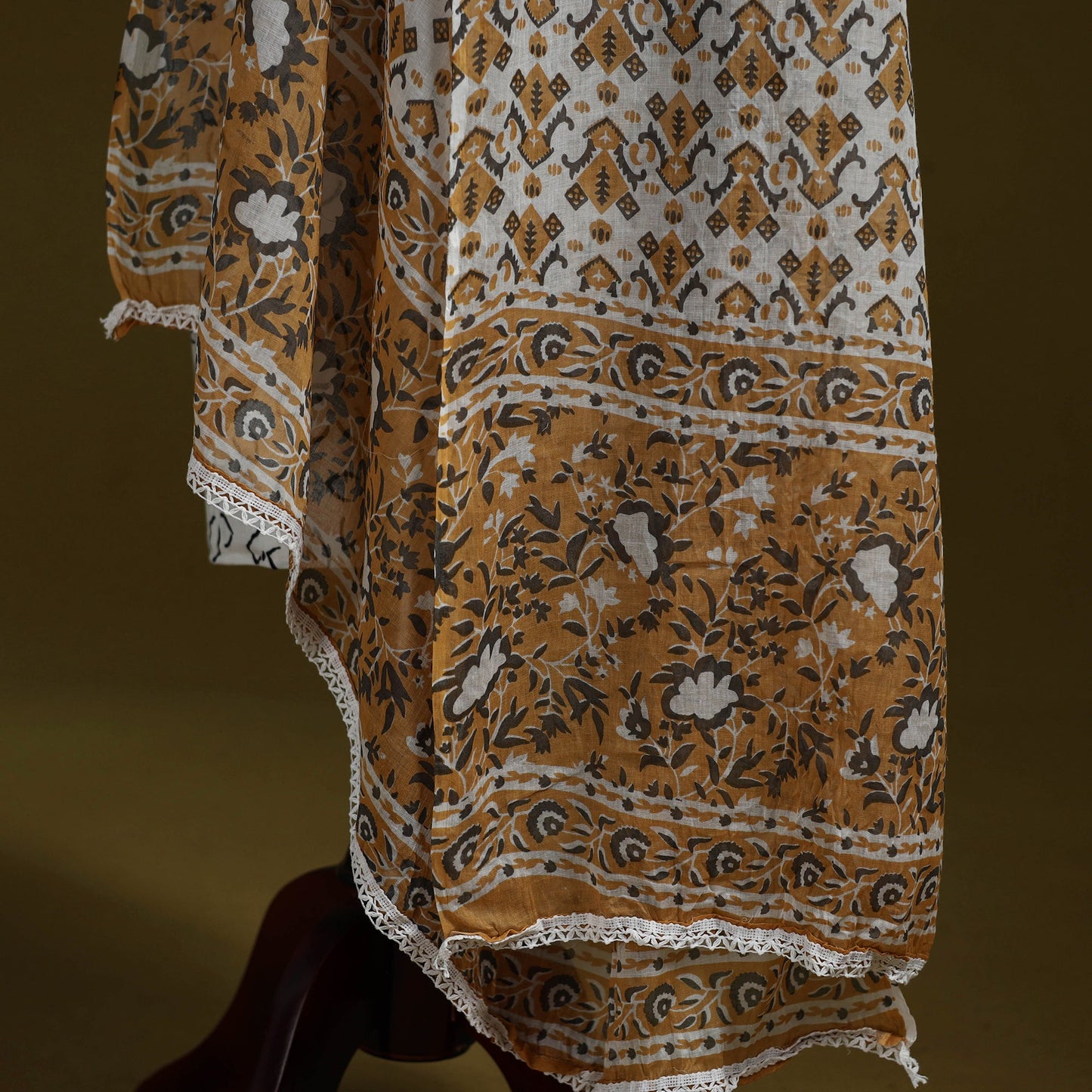 Cotton jaipur printed dupatta 58 - handcrafted