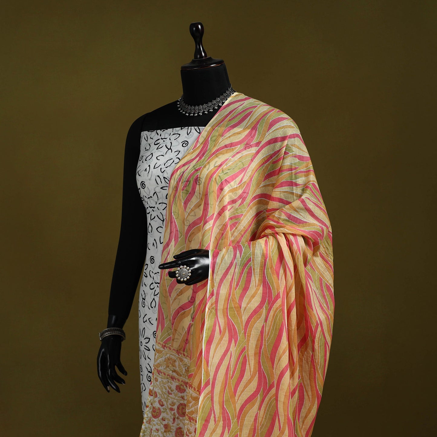Cotton jaipur printed dupatta 60 - handcrafted