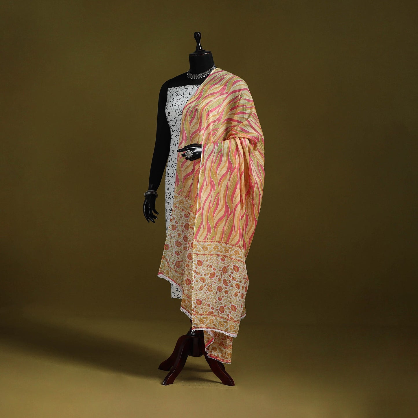 Cotton jaipur printed dupatta 60 - handcrafted