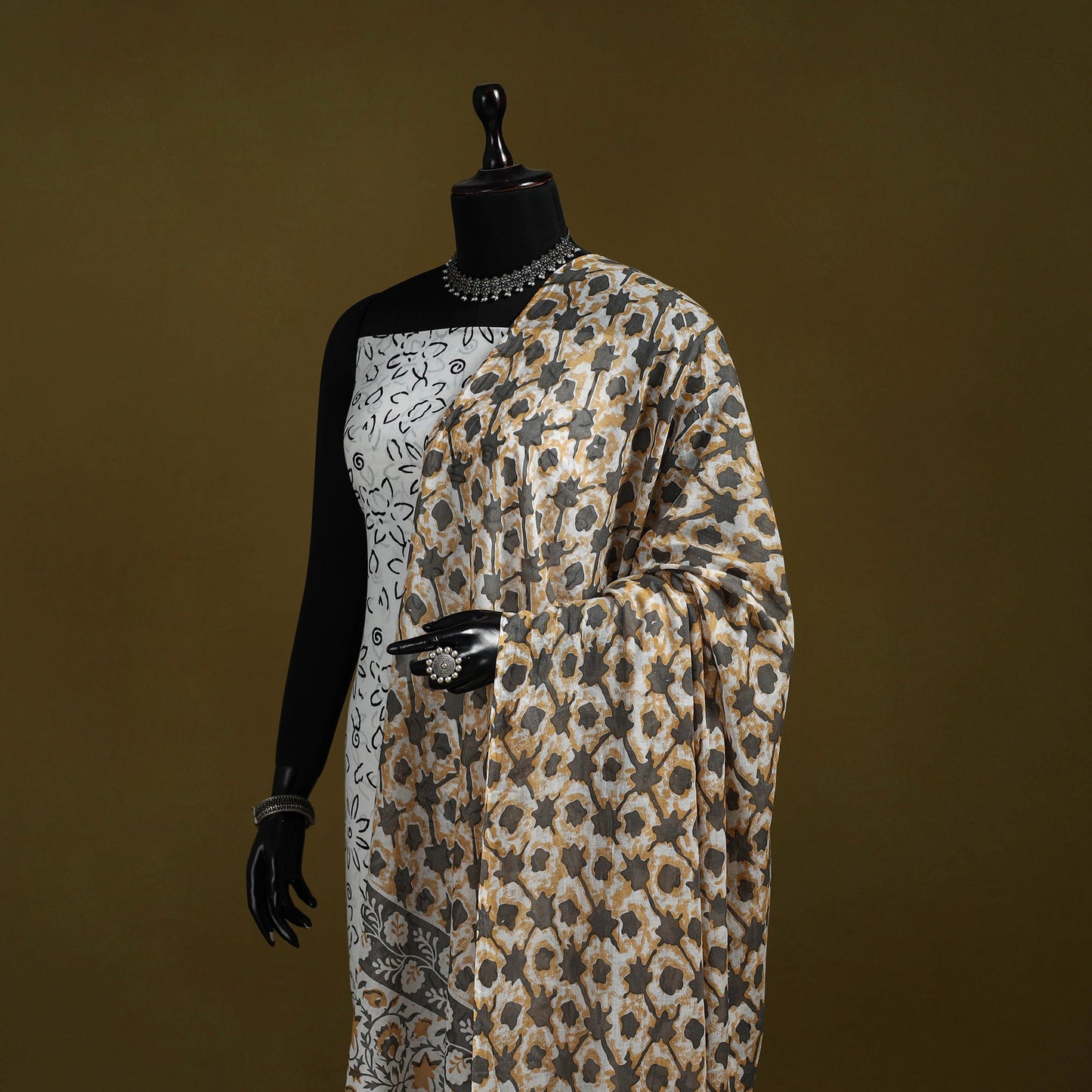 Cotton jaipur printed dupatta 63 - handcrafted