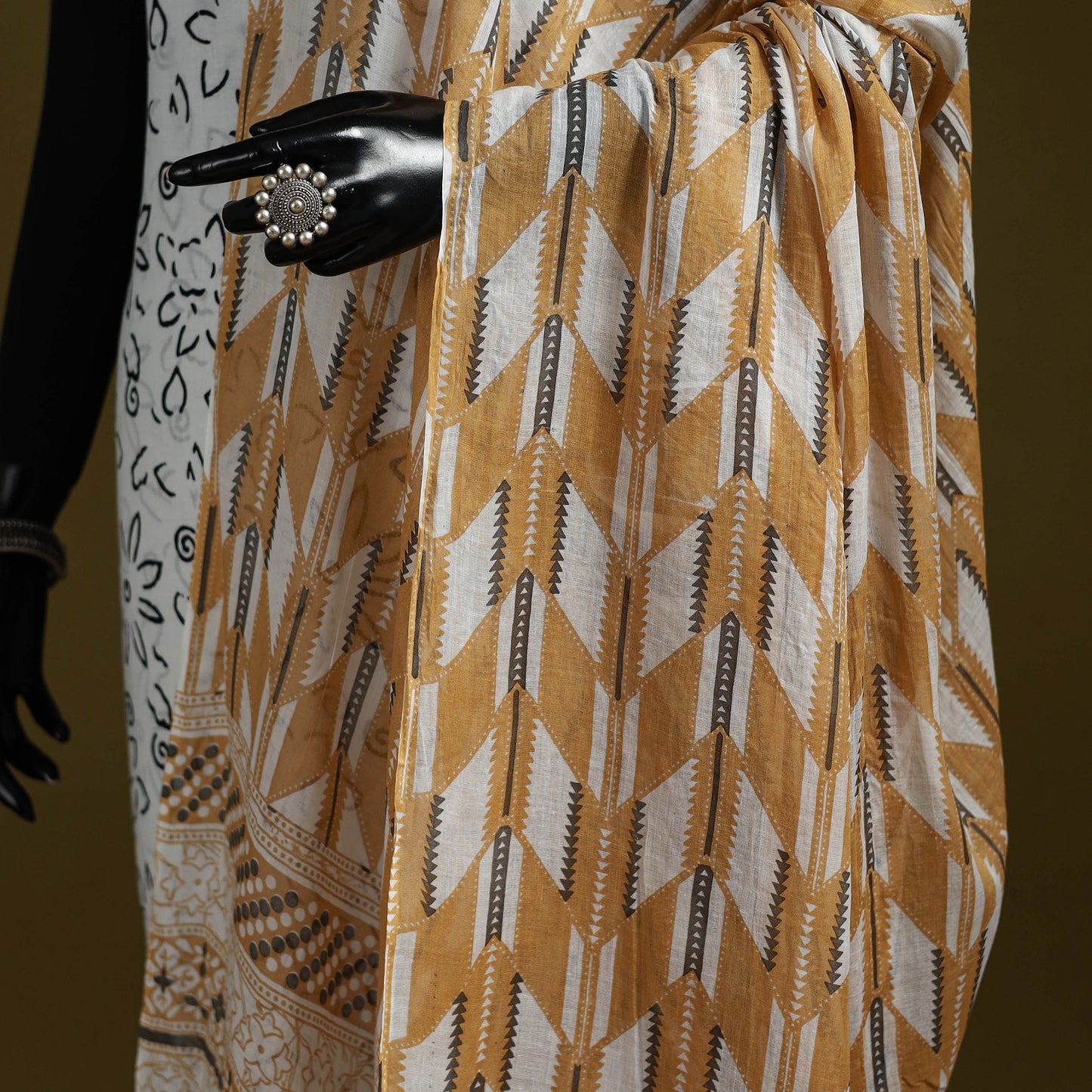 Cotton jaipur printed dupatta 64 - handcrafted