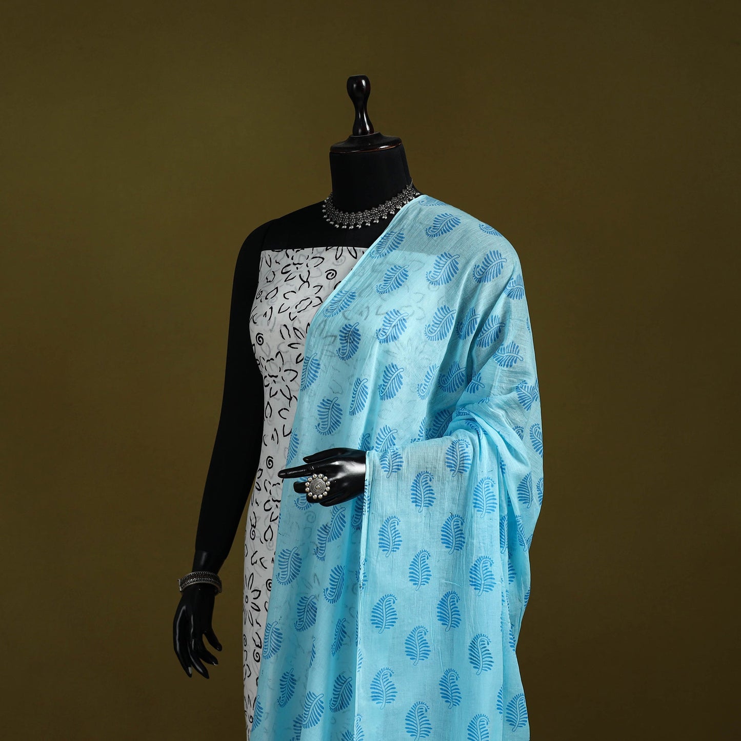 Cotton jaipur printed dupatta 69 - handcrafted