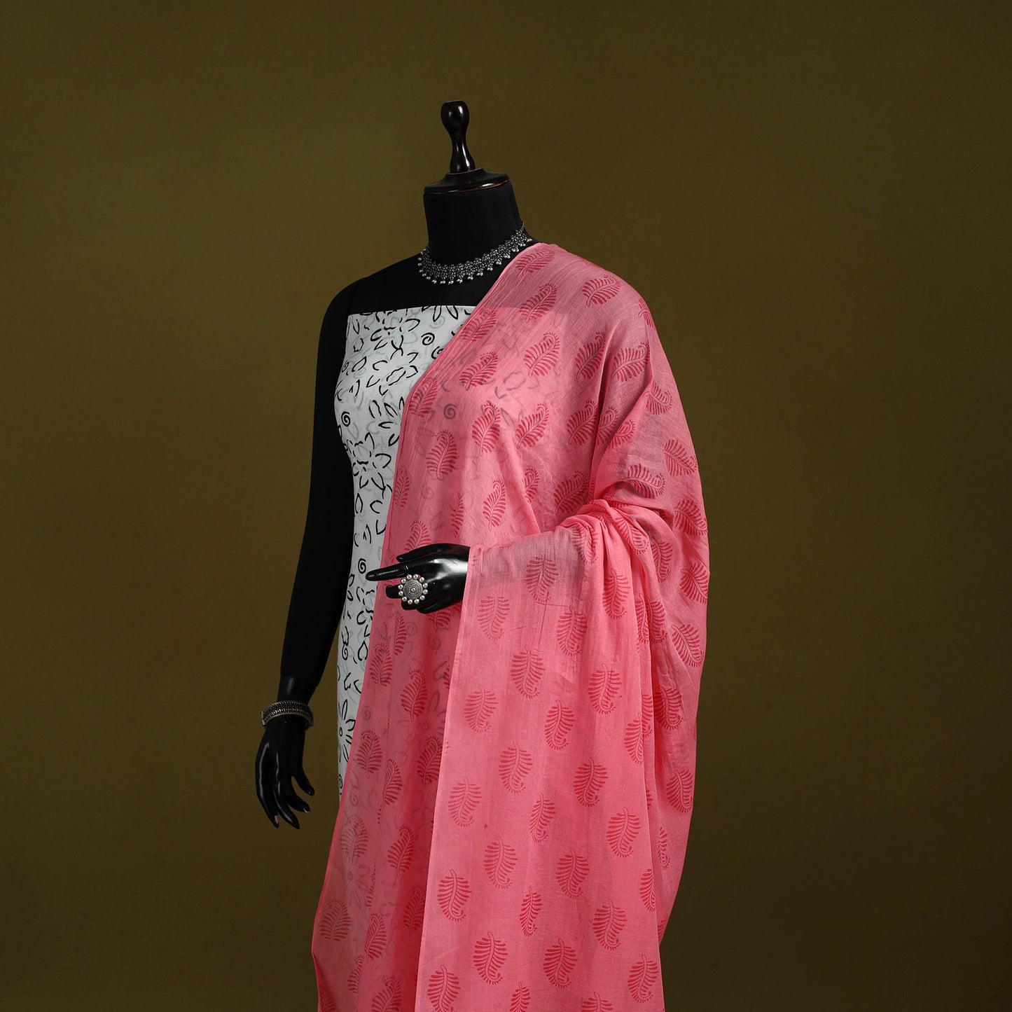 Cotton jaipur printed dupatta 70 - handcrafted