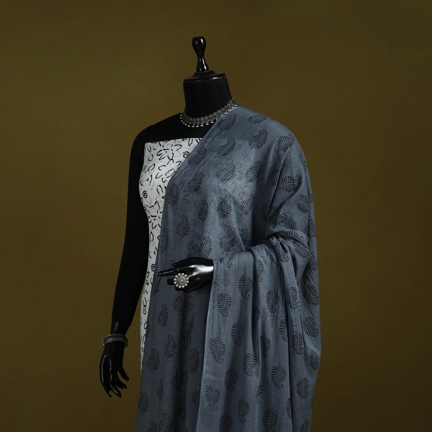 Cotton jaipur printed dupatta 71 - handcrafted