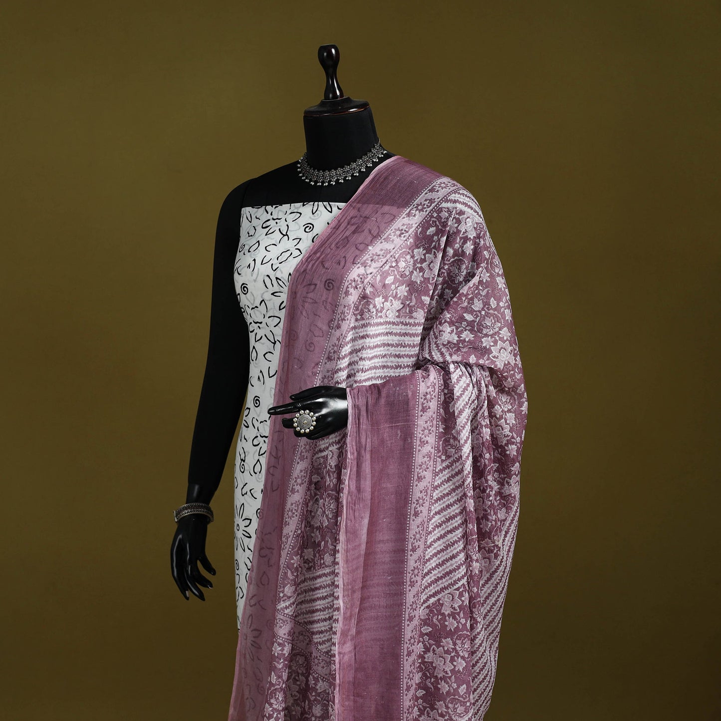 Cotton jaipur printed dupatta 74 - handcrafted
