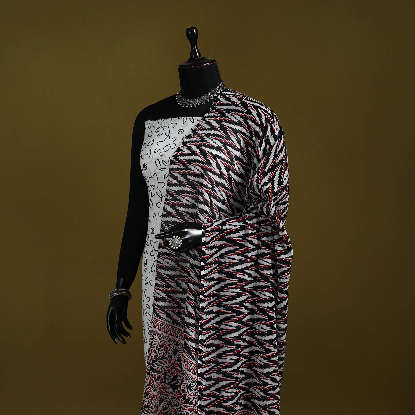 Cotton jaipur printed dupatta 77 - handcrafted