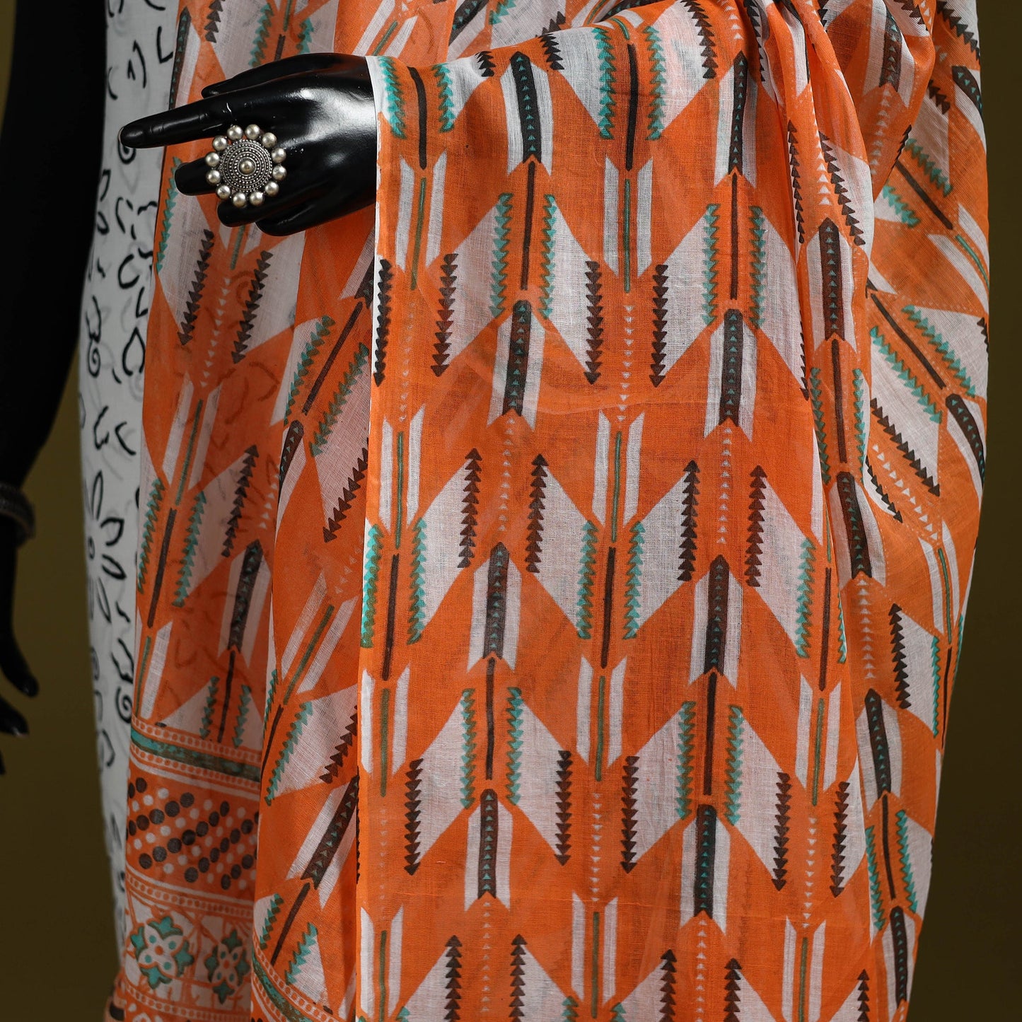 Cotton jaipur printed dupatta 78 - handcrafted