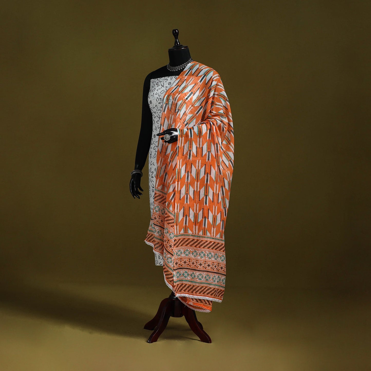 Cotton jaipur printed dupatta 78 - handcrafted