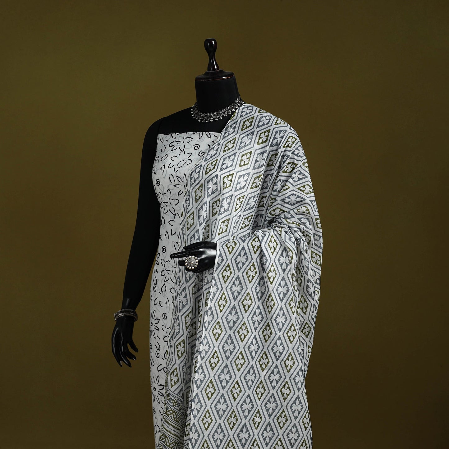 Cotton jaipur printed dupatta 79 - handcrafted