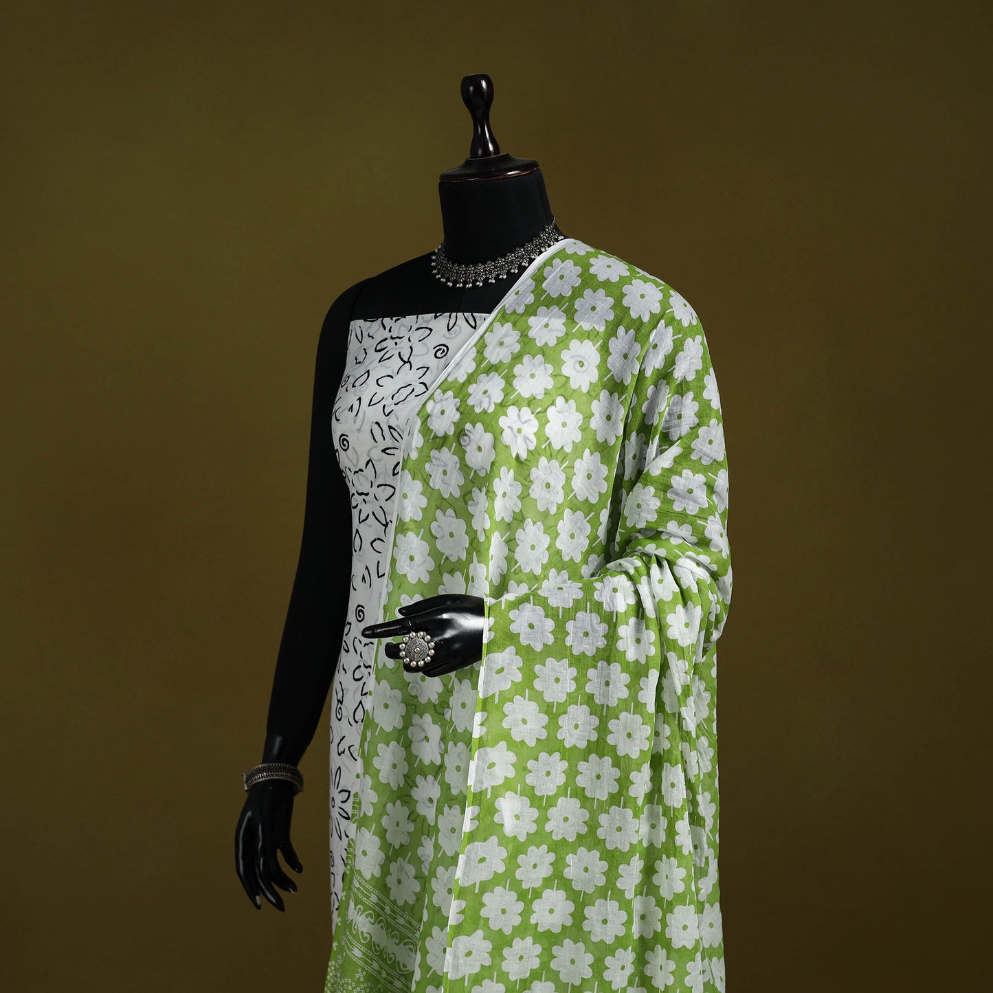 Cotton jaipur printed dupatta 80 - handcrafted