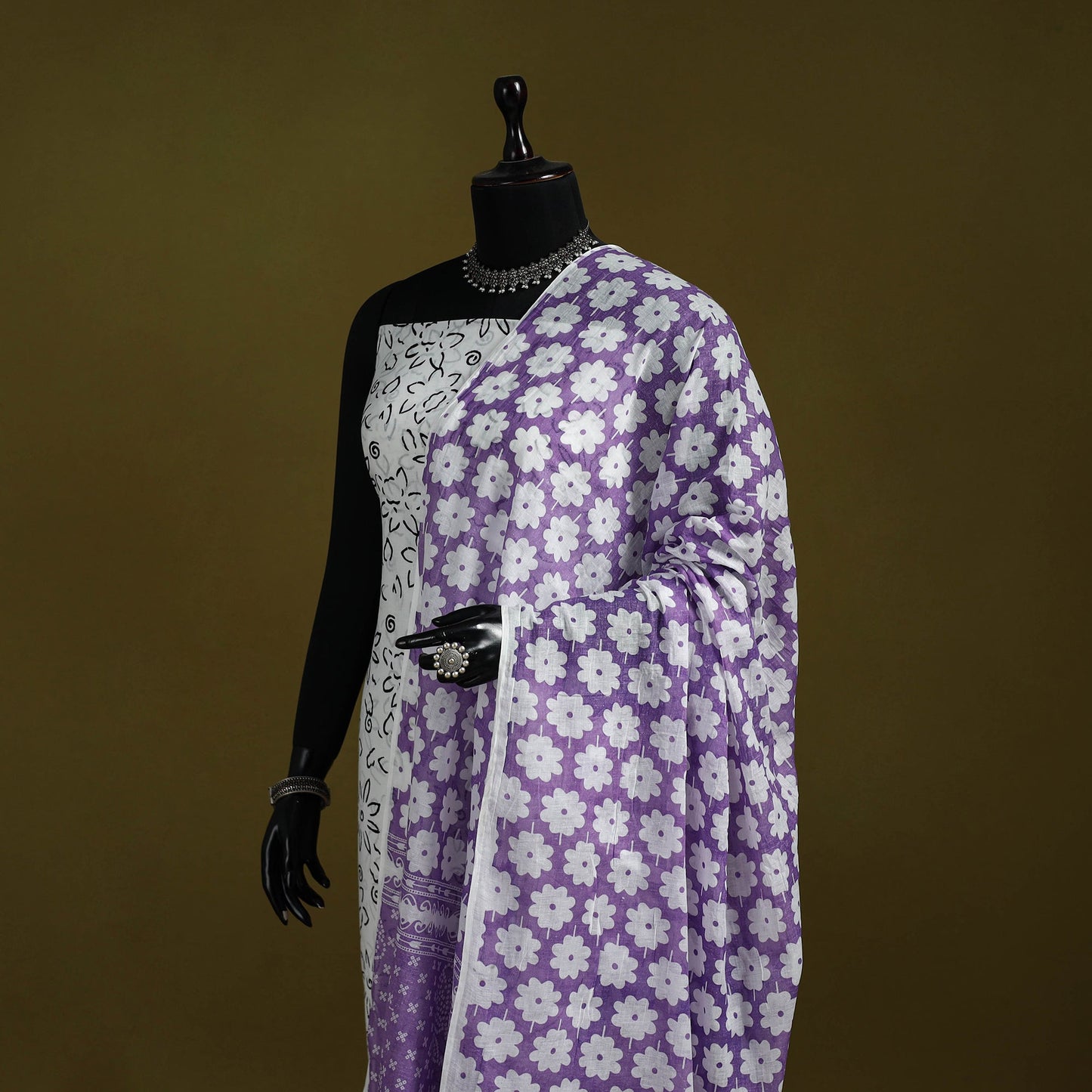 Cotton jaipur printed dupatta 82 - handcrafted