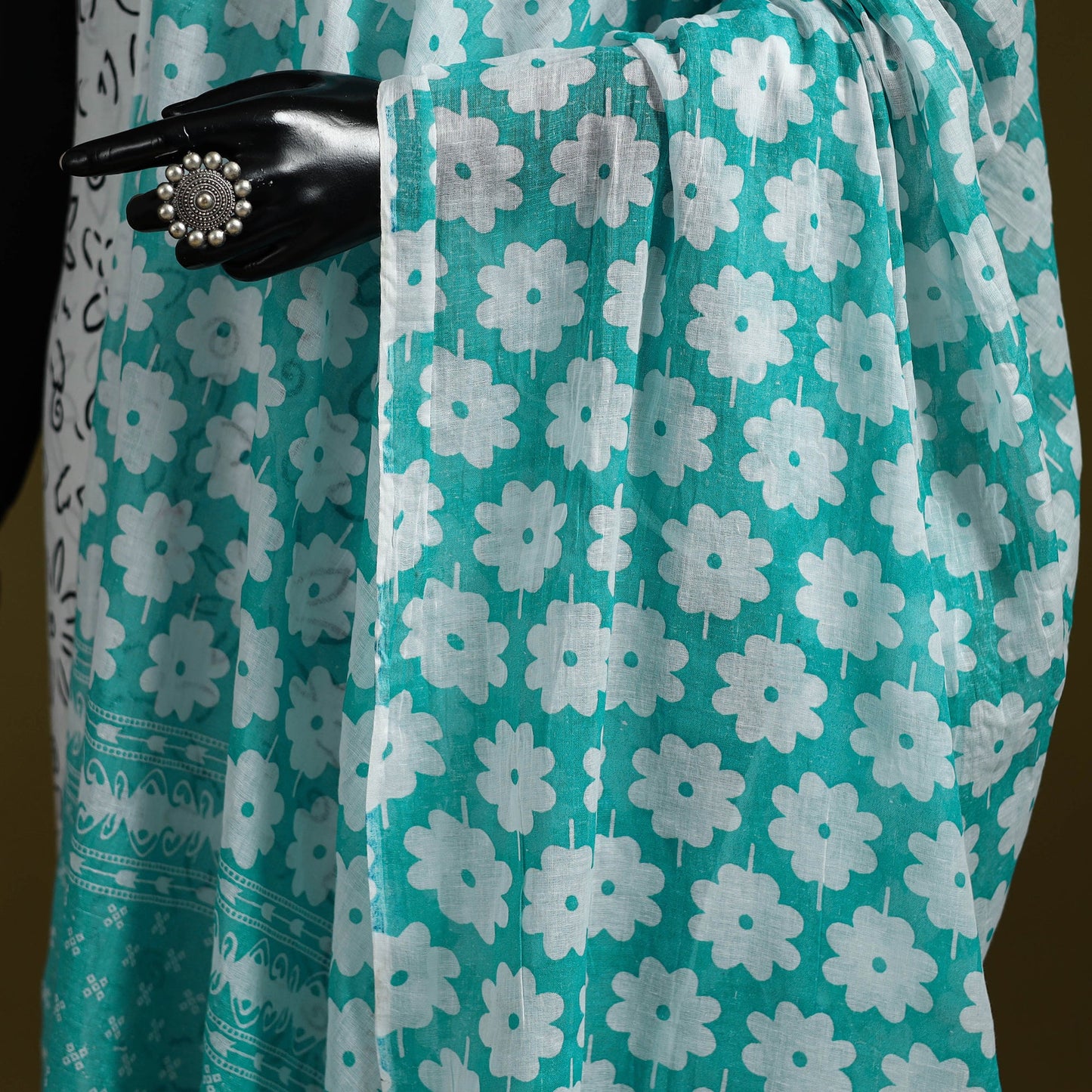 Cotton jaipur printed dupatta 83 - handcrafted