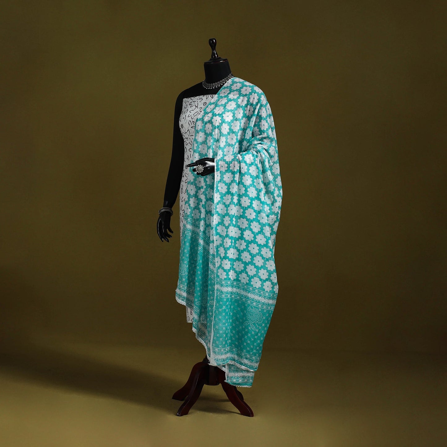 Cotton jaipur printed dupatta 83 - handcrafted