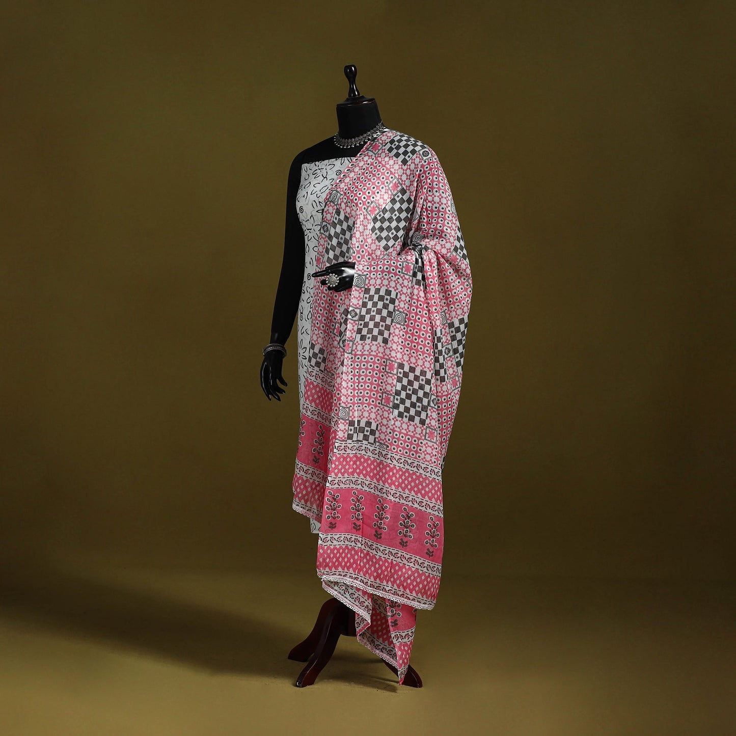 Cotton jaipur printed dupatta 85 - handcrafted