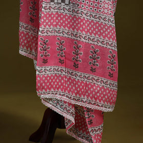 Cotton jaipur printed dupatta 85 - handcrafted